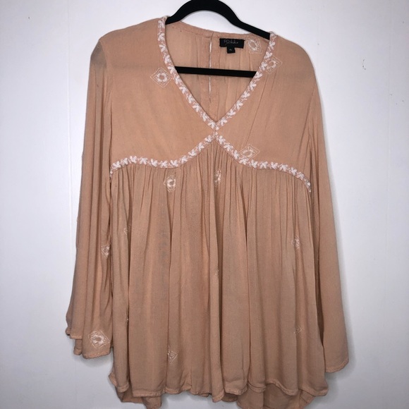 Anthropologie Tops - RD & koko Anthropologie Peach Long Sleeve Boho Top